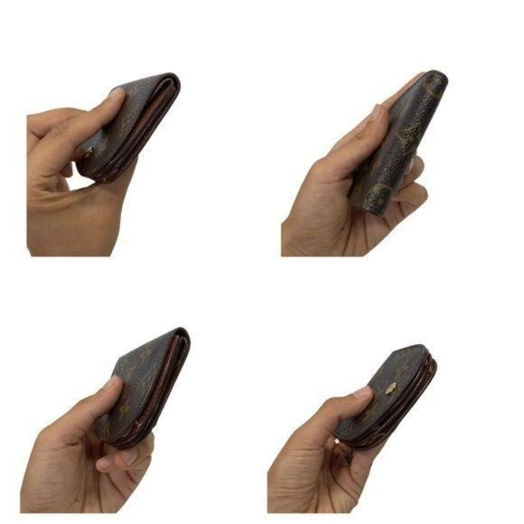 Authentic  Louis Vuitton Wallet Porte Monnaie Gousset Brown LV Vintage - Picture 9 of 11